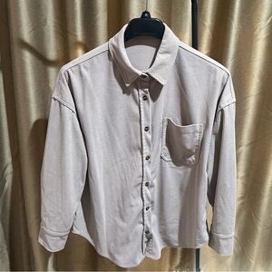 Men's Beige Button-Up Shirt
